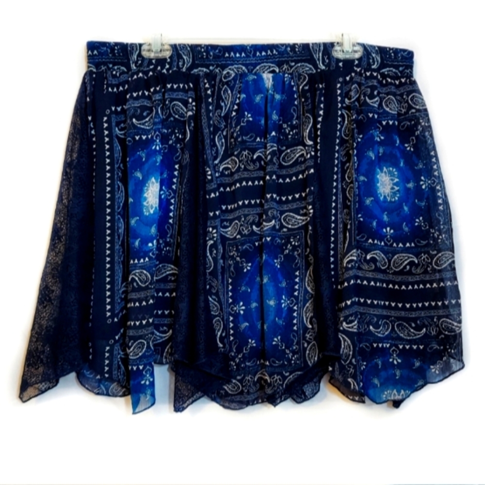 Maurices Handkerchief Skirt Paisley Floral Lace XL